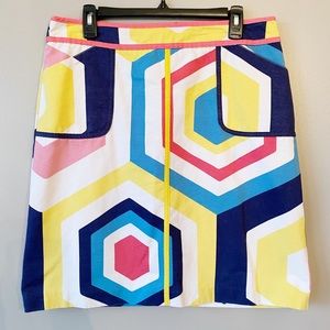 Boden Brightly Colored Geo Print Pencil Skirt